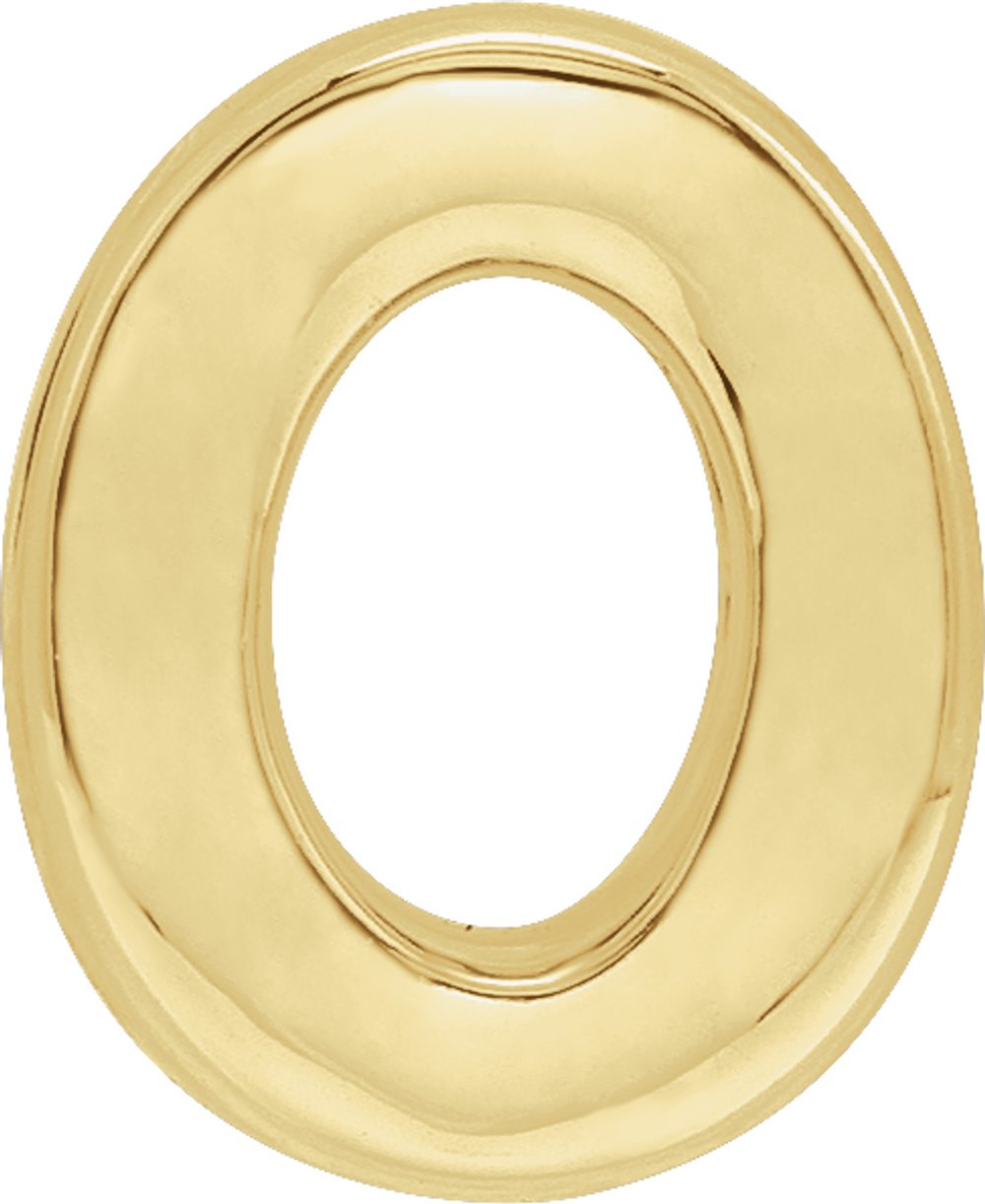 14K Yellow Gold Block Initial O Slide Pendant