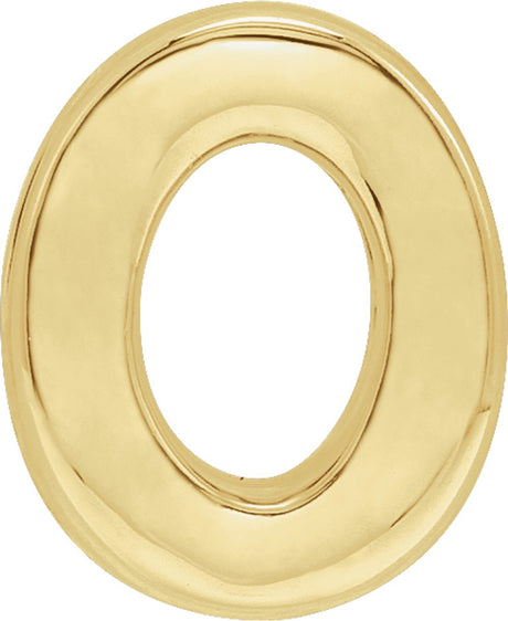 14K Yellow Gold Block Initial O Slide Pendant