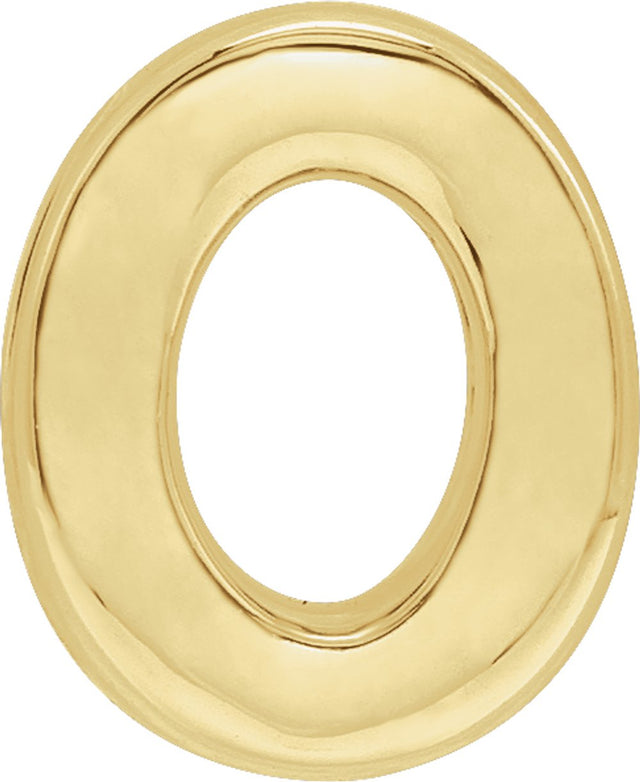 14K Yellow Block Initial O Slide Pendant