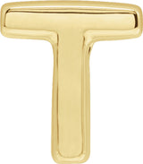 14K Yellow Block Initial T Slide Pendant