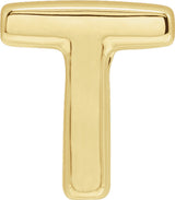 14K Yellow Gold Block Initial T Slide Pendant