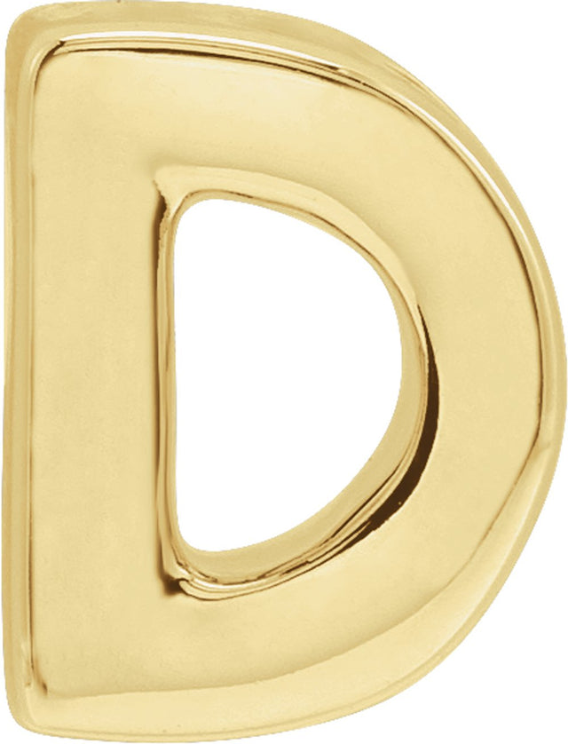 14K Yellow Gold Block Initial D Slide Pendant