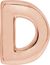 14K Rose Block Initial D Slide Pendant