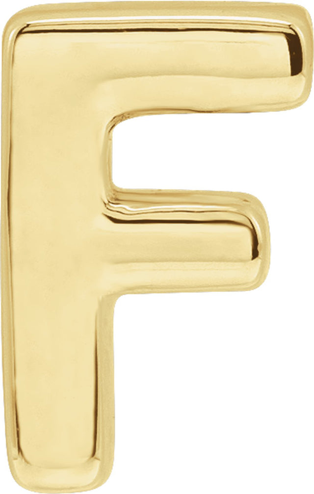 14K Yellow Block Initial F Slide Pendant