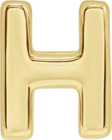 14K Yellow Block Initial H Slide Pendant