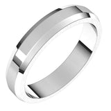 Platinum 4 mm Beveled Edge Light Band Size 5.5