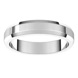 Platinum 4 mm Beveled Edge Light Band Size 5.5