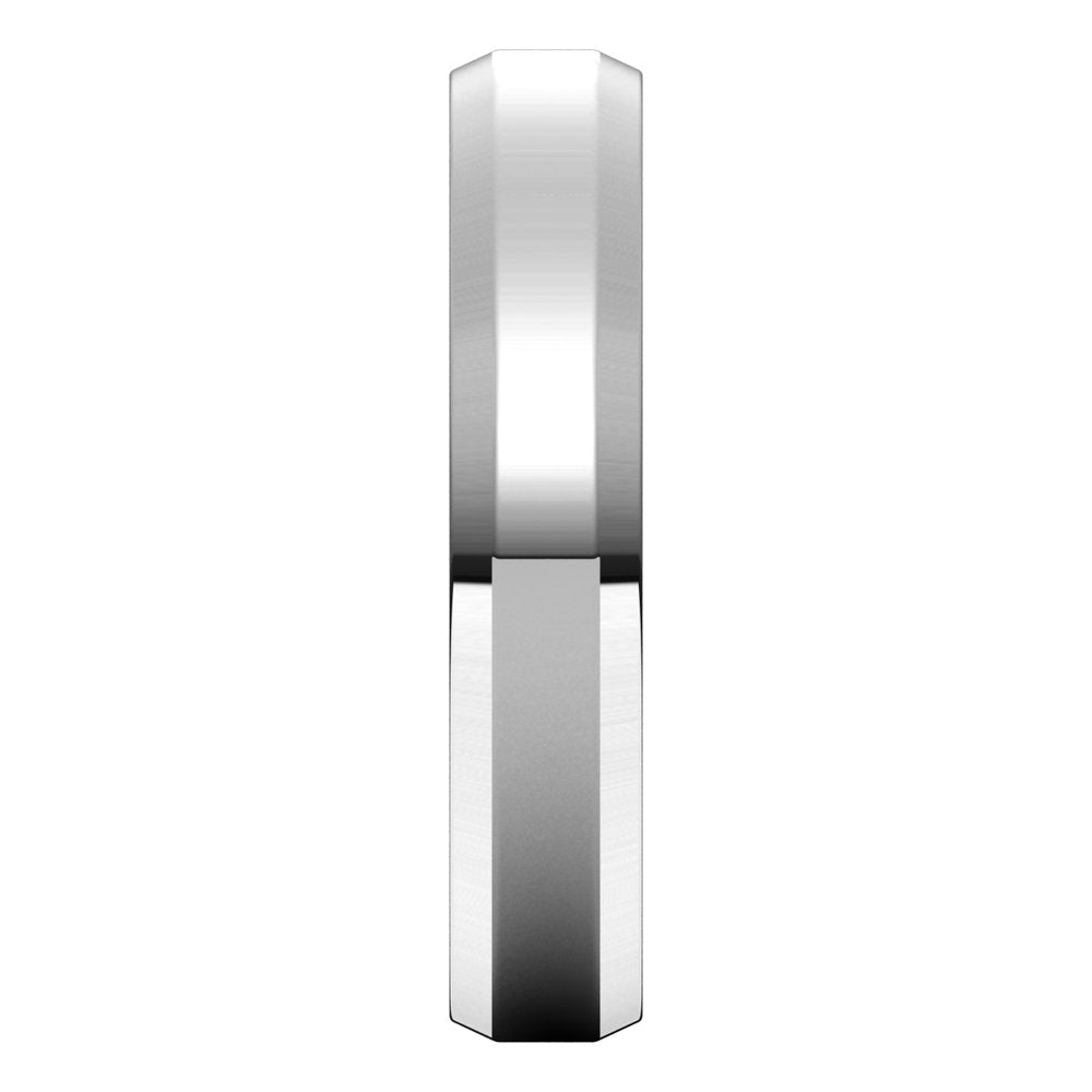 Platinum 4 mm Beveled Edge Light Band Size 5.5