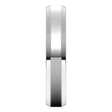 Platinum 4 mm Beveled Edge Light Band Size 5.5