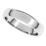 14K White 4 mm Lightweight Beveled-Edge Flat Band Size 12