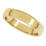14K Yellow Gold 4 mm Lightweight Beveled-Edge Flat Band Size 6.5