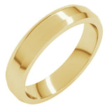 14K Yellow 4 mm Lightweight Beveled-Edge Flat Band Size 6.5