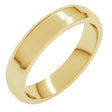 14K Yellow Gold 4 mm Lightweight Beveled-Edge Flat Band Size 6.5