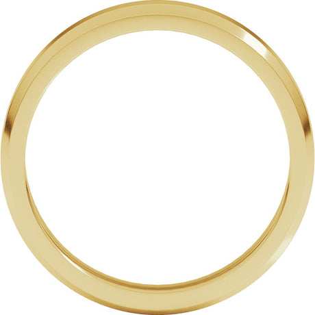 14K Yellow Gold 4 mm Lightweight Beveled-Edge Flat Band Size 6.5