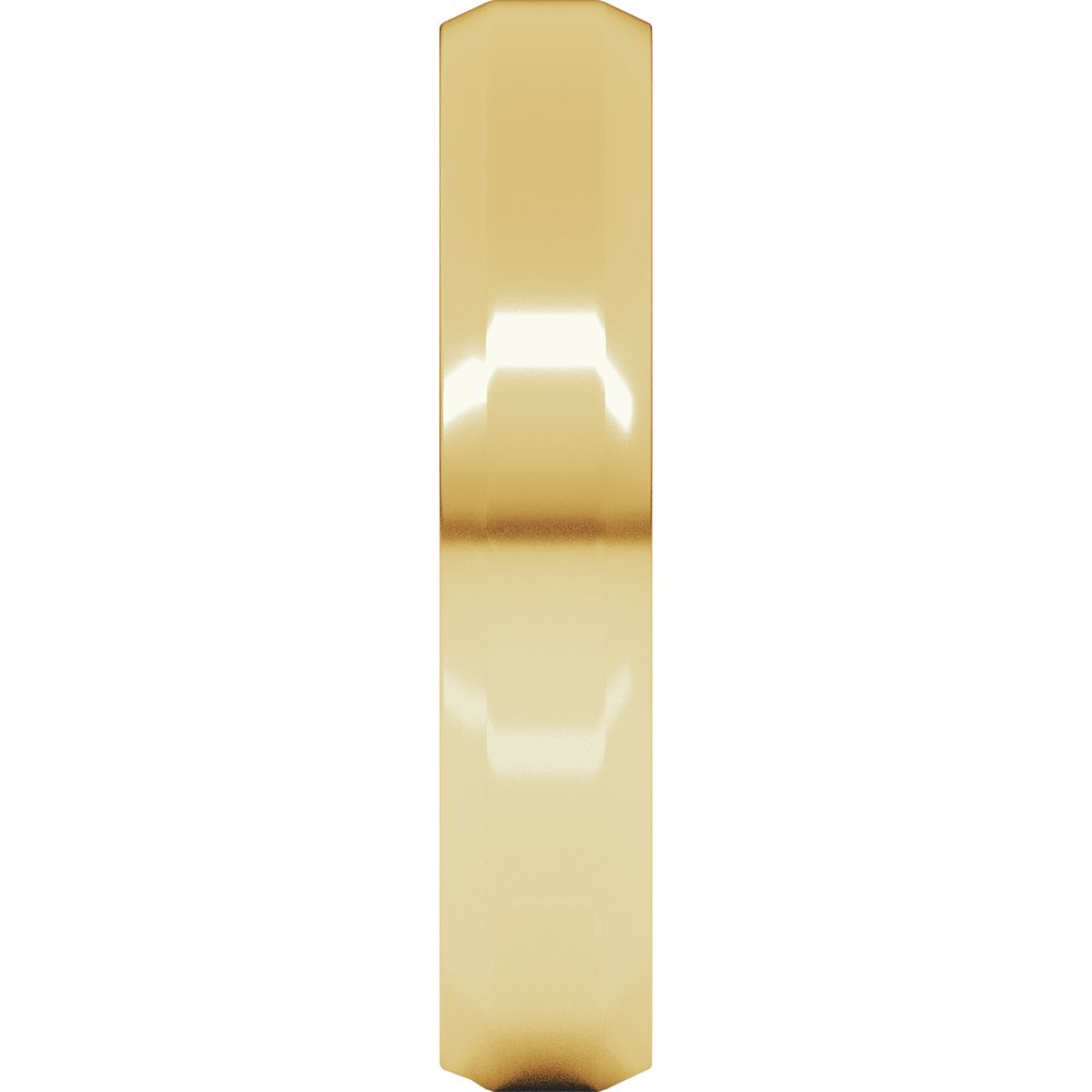 14K Yellow Gold 4 mm Lightweight Beveled-Edge Flat Band Size 6.5