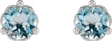 Sterling Silver 3 mm Natural Sky Blue Topaz Earrings