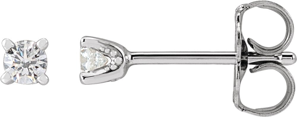 14K White 1/8 CTW Lab-Grown Diamond Stud Earrings