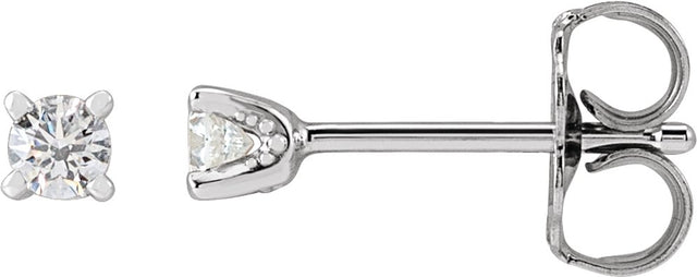 14K White 1/8 CTW Lab-Grown Diamond Stud Earrings