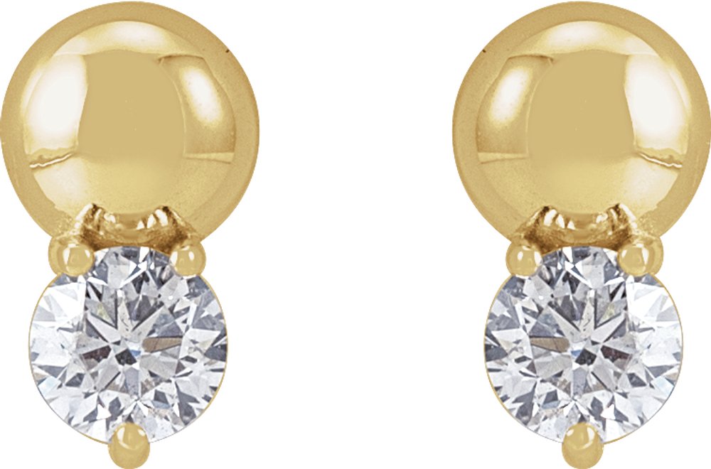 14K Yellow 1/3 CTW Lab-Grown Diamond Bead Earring