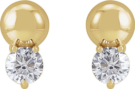 14K Yellow 1/3 CTW Lab-Grown Diamond Bead Earring