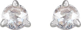 14K White Gold 1/5 CTW Rose-Cut Natural Diamond Stud Earrings