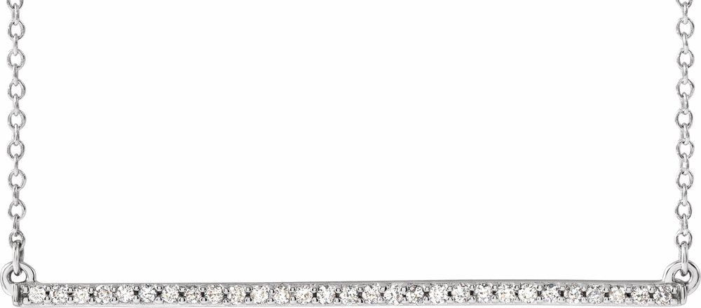14K White Gold 1/6 CTW Natural Diamond Bar 16-18" Necklace