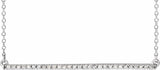 14K White Gold 1/6 CTW Natural Diamond Bar 16-18" Necklace