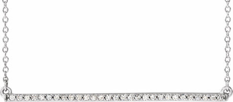 14K White 1/6 CTW Natural Diamond Bar 16-18" Necklace