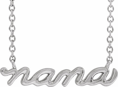 14K White Gold 19.57x4.61 mm Nana 18" Necklace