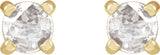 14K Yellow 1/8 CTW Rose-Cut Natural Diamond 4-Prong Claw Earrings