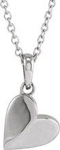 14K White Gold Heart 16-18" Necklace