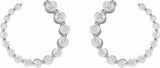 14K White 7/8 CTW Natural Diamond Front-Back Earrings