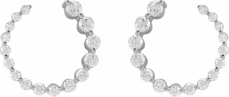 14K White Gold 7/8 CTW Lab-Grown Diamond Front-Back Earrings