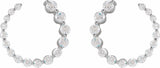 14K White 7/8 CTW Natural Diamond Front-Back Earrings