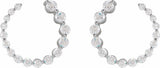 14K White Gold 7/8 CTW Lab-Grown Diamond Front-Back Earrings