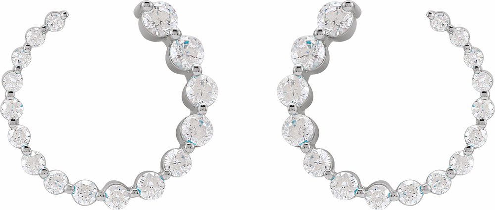 14K White 7/8 CTW Lab-Grown Diamond Front-Back Earrings