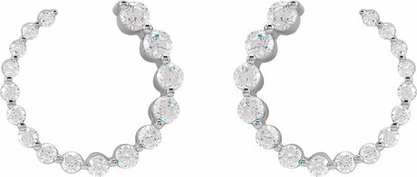 14K White 7/8 CTW Lab-Grown Diamond Front-Back Earrings