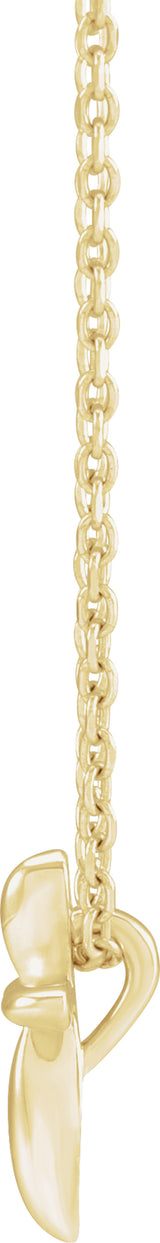 14K Yellow Gold 10x7.72 mm Cross 16-18" Necklace