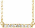 14K Yellow 1/8 CTW Natural Diamond French-Set Bar 16" Necklace