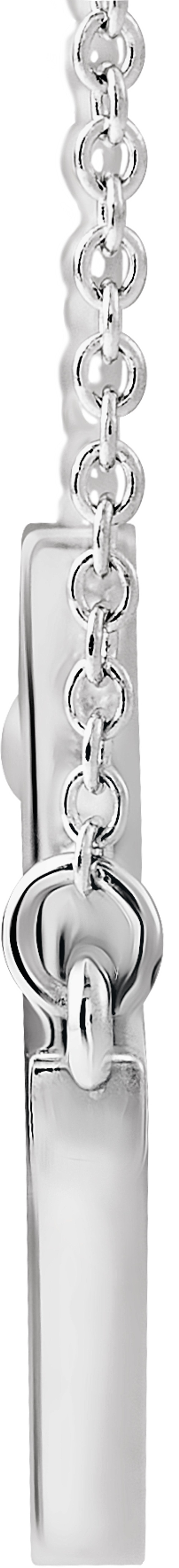 14K White 28x16.2 mm Sideways Cross 16-18" Necklace