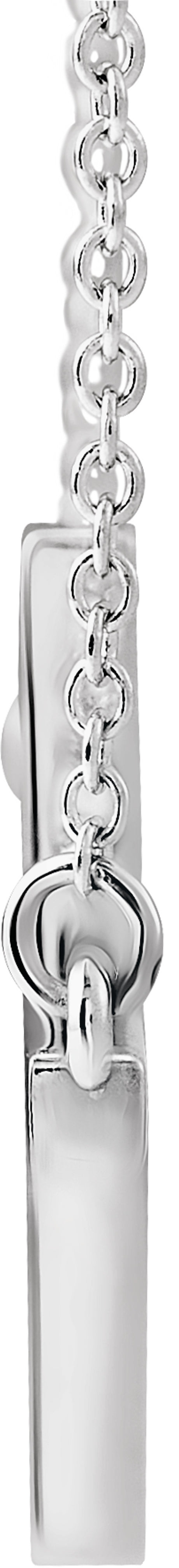 14K White Gold 28x16.2 mm Sideways Cross 16-18" Necklace