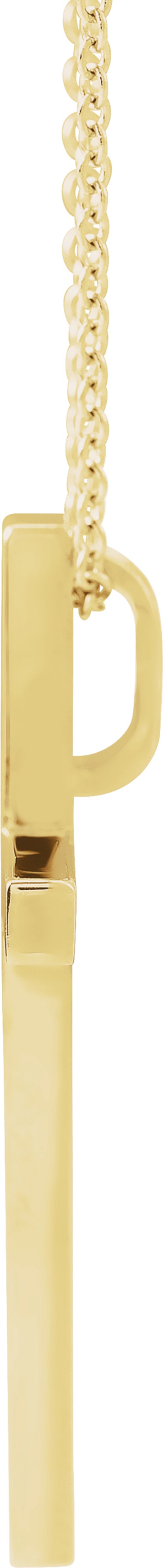 14K Yellow Gold 29.5x18.2 mm Cross 18" Necklace