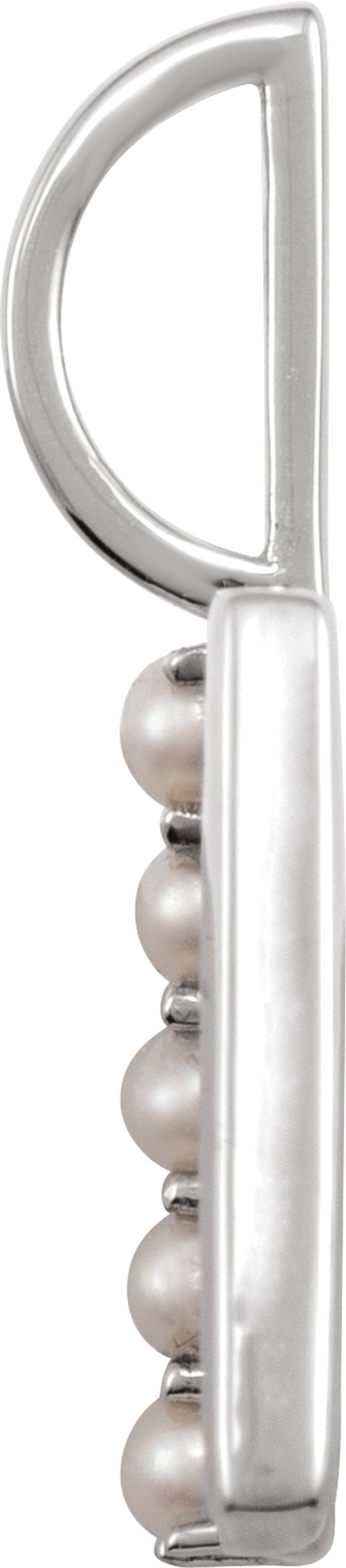 14K White Cultured White Freshwater Pearl Initial D Charm/Pendant