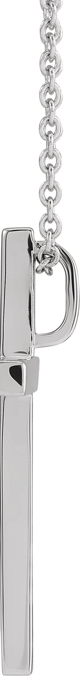 14K White Gold 21.7x13.5 mm Cross 18" Necklace