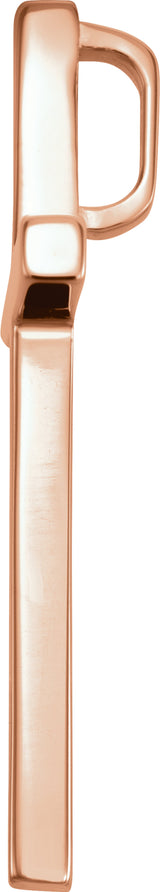 14K Rose Gold 25.7x15.7 mm Cross Pendant