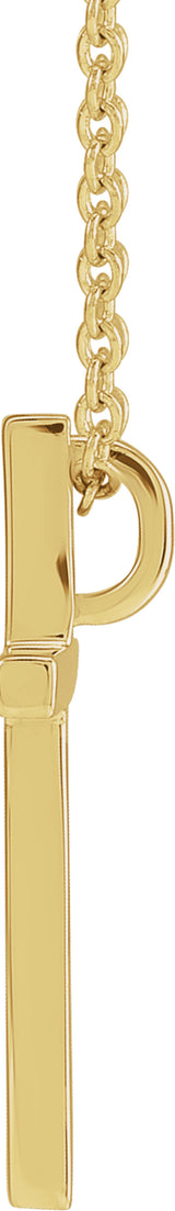 14K Yellow Gold 12x7.6 mm Cross 18" Necklace