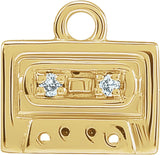 14K Yellow Petite Pavé™ .01 CTW Natural Diamond Radio Cassette Dangle