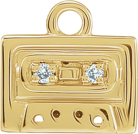 14K Yellow Petite Pavé™ .01 CTW Natural Diamond Radio Cassette Dangle