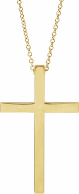 14K Yellow 29.5x18.2 mm Cross 18" Necklace