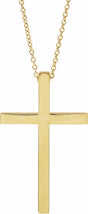 14K Yellow Gold 29.5x18.2 mm Cross 18" Necklace